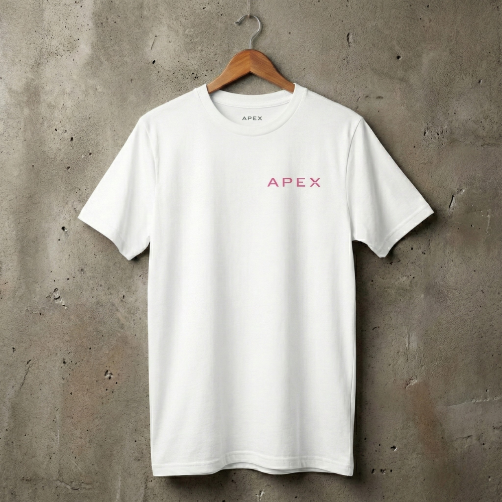 Core Tee White & Pink